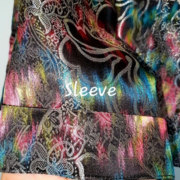 Chico's Metallic Thread Rayon/Silk Jacket vintage - Picture 7 of 8